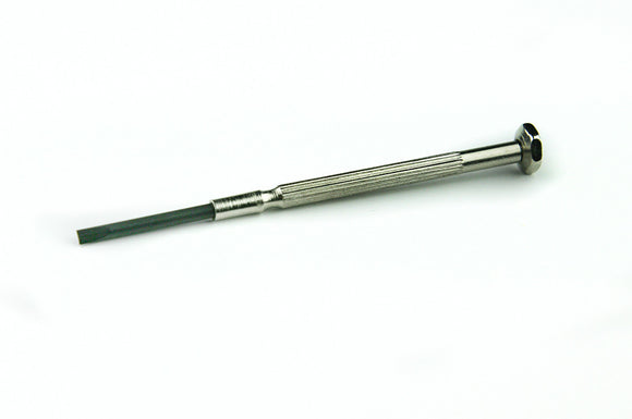 3 mm flat head, eye glass screwdriver. 