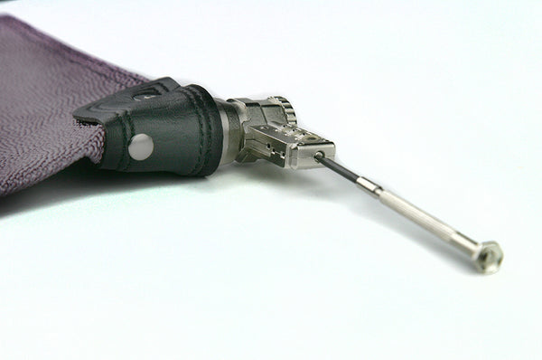 3 mm flat head, eye glass screwdriver, demonstrated in use with locking money bag. 